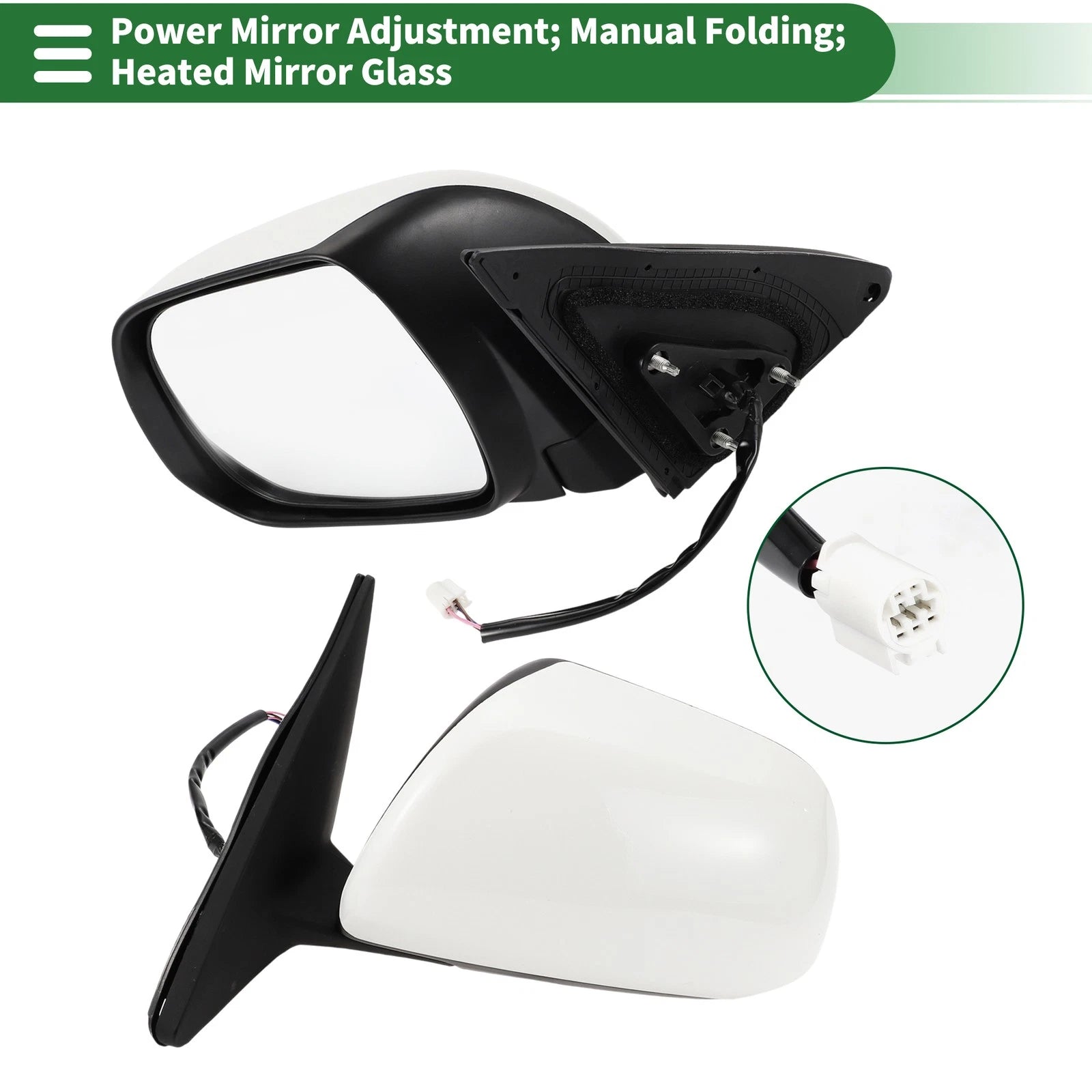 Left Side Door Mirror Replacement for Toyota Highlander Heated Mirror Glass (2014–2019)