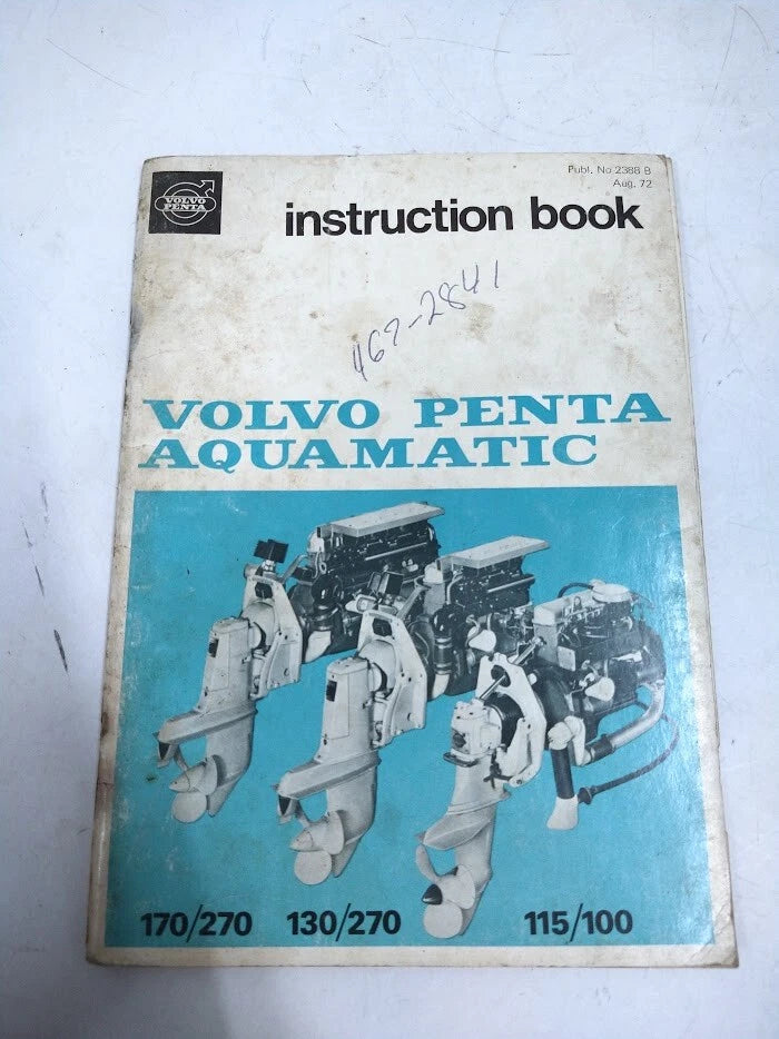 Volvo Penta Aquamatic Instruction Book 2388B