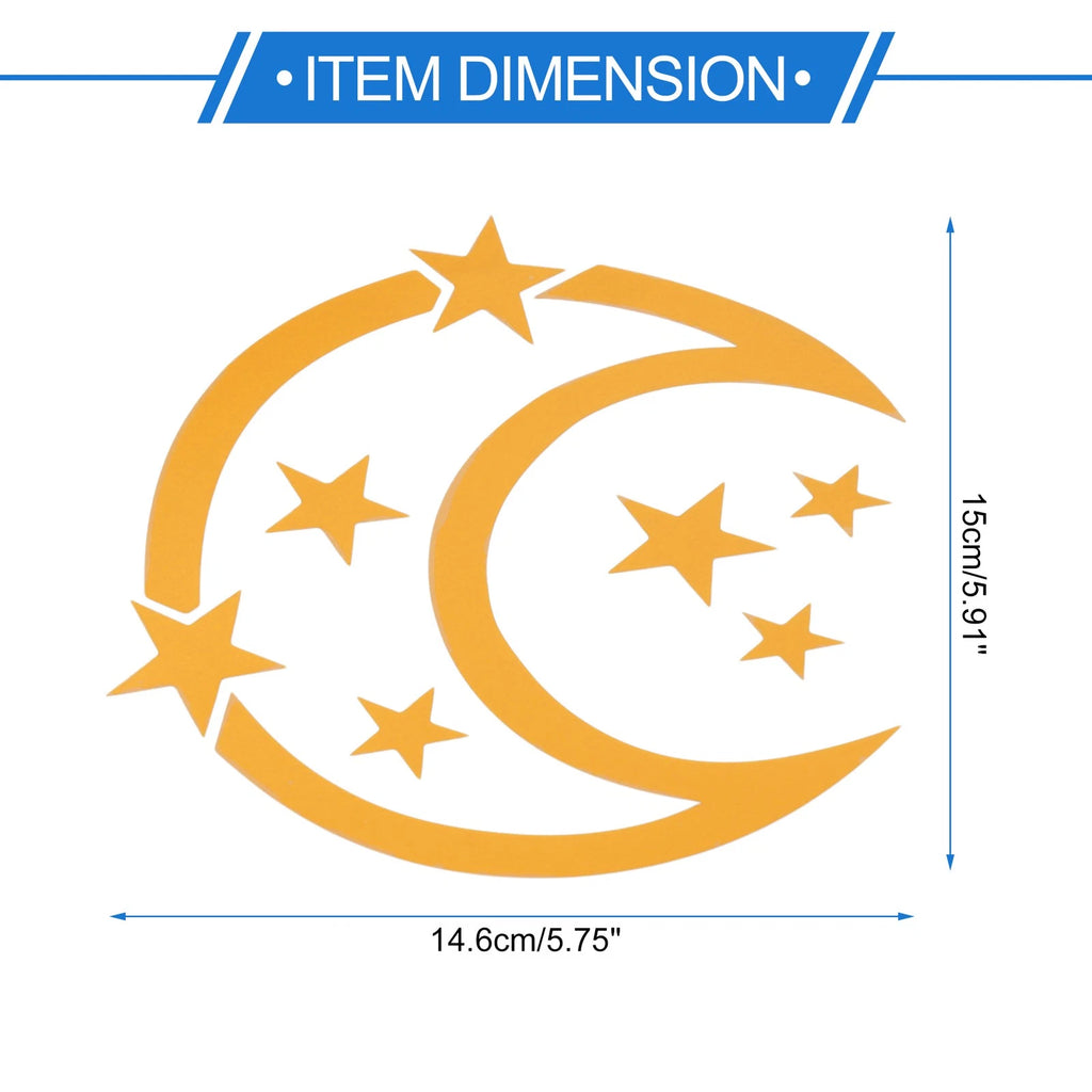 Reflective Bumper Decal for - Yellow Moon & Stars