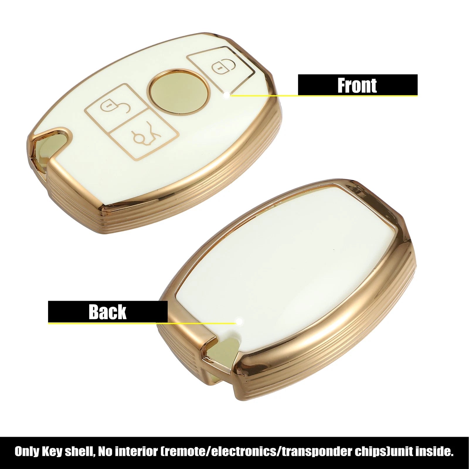 3 Button Key Fob Case Replacement for Mercedes Benz C E S CLS CLK (2005–2018)