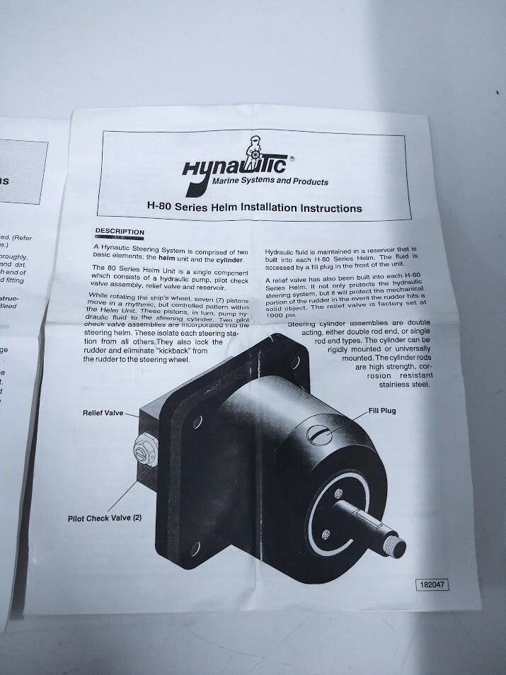Steering Helm Mount Bracket for Hynautic H-80 Series (No Screws)