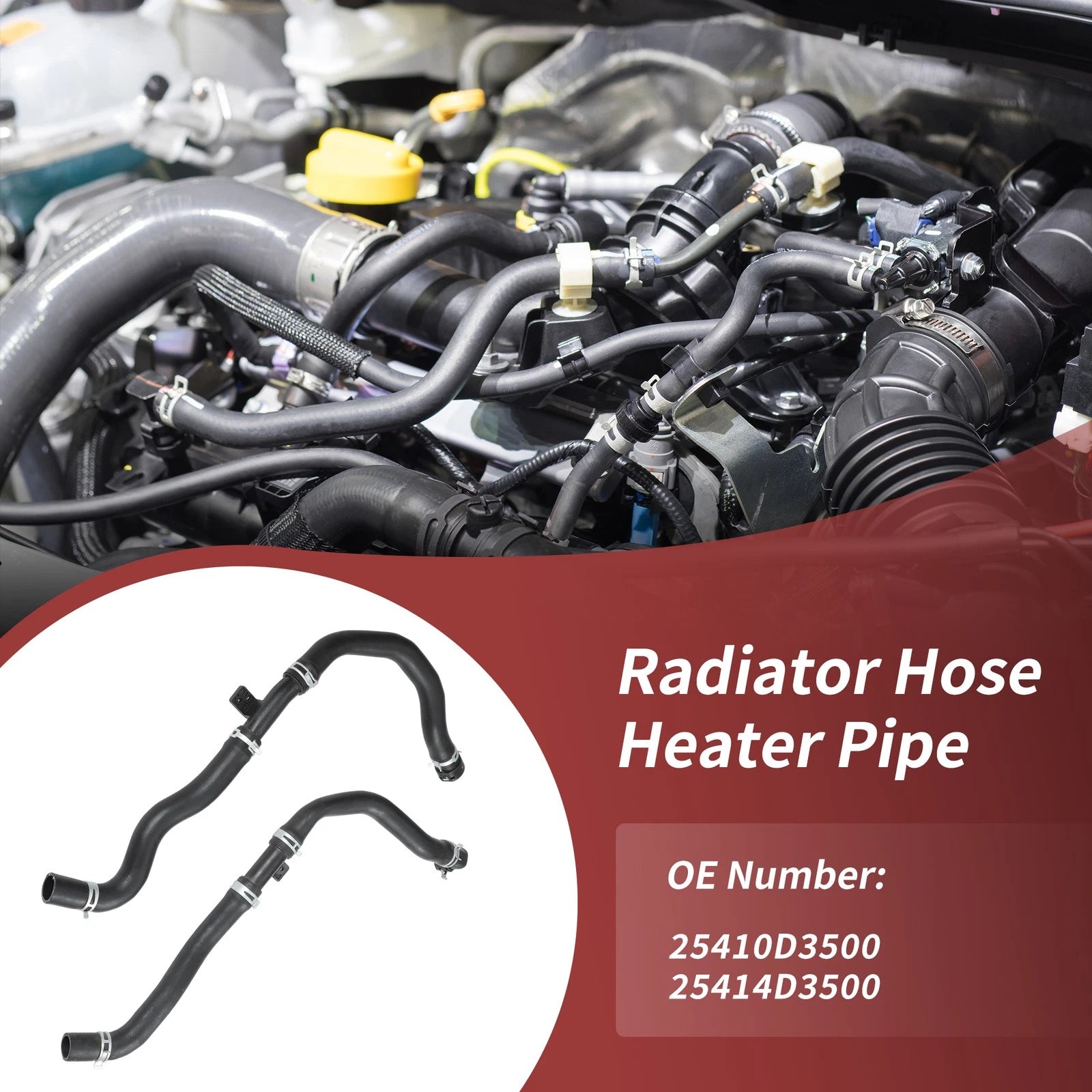 2pc Radiator Coolant Water Hose Upper Lower Replacement for Hyundai Tucson (2016–2021)