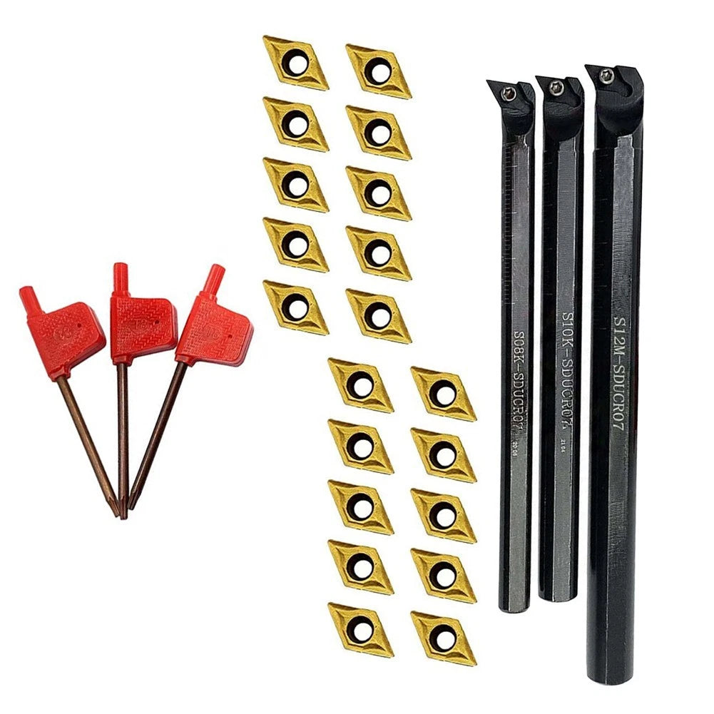 Lathe Tool Kit for Professional Use with Internal Boring Bars and Inserts