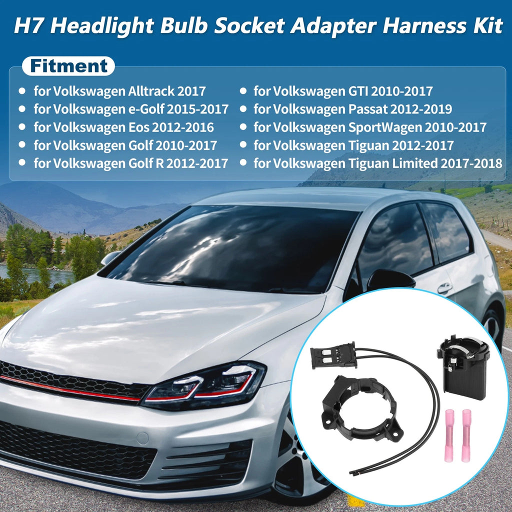 Headlight Bulb Adapter Wiring Kit for VW Golf GTI Passat (2009–2016)