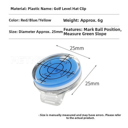 Golf Green Slope Indicator with Magnetic Cap Clip and Bubble Level