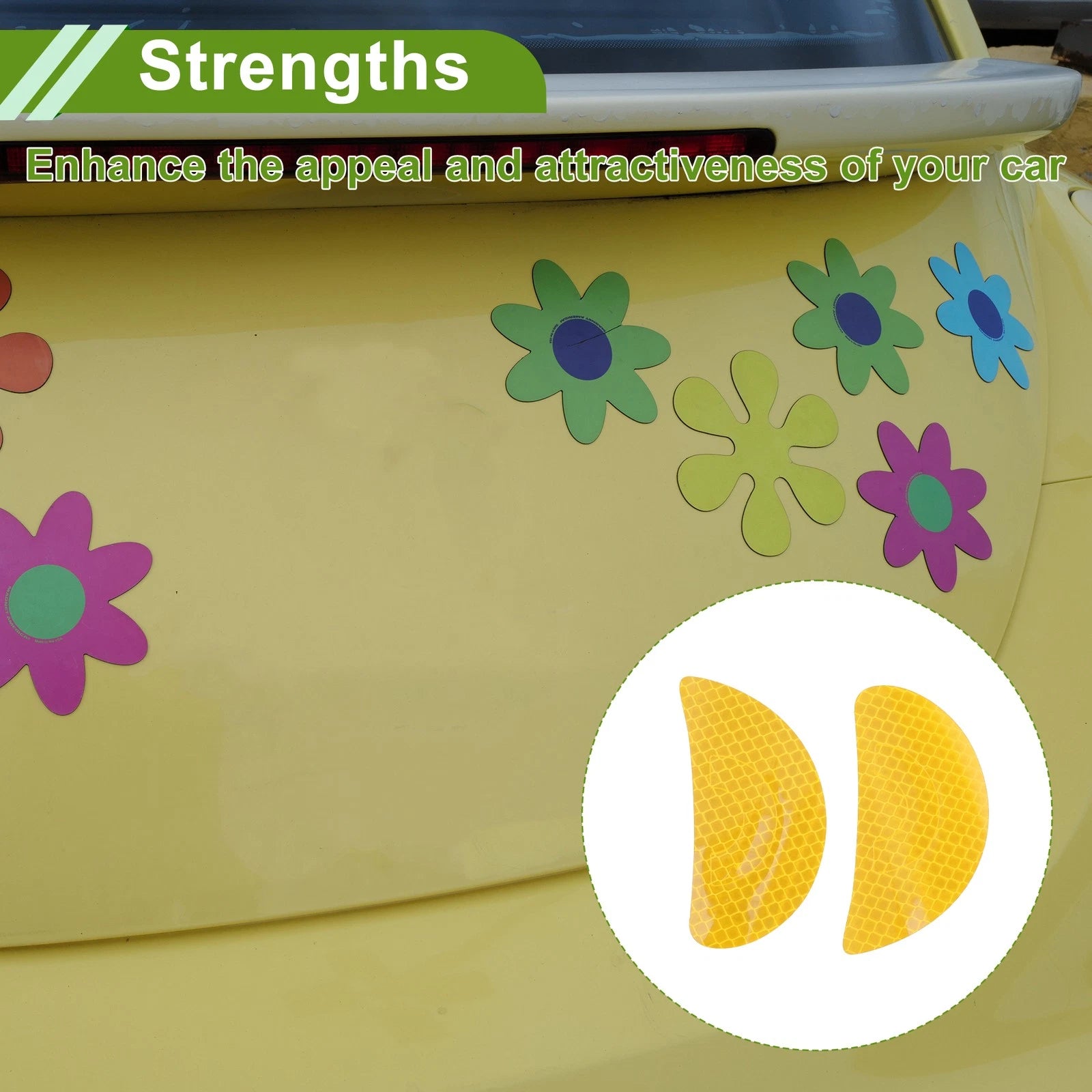 Reflective Bumper Decal for Universal Vehicles (Fluorescent Yellow)