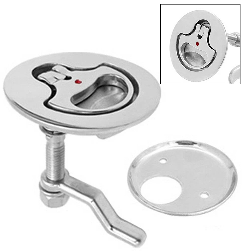 Boat Hatch Latch with Turning Lift Handle and Locking Mechanism