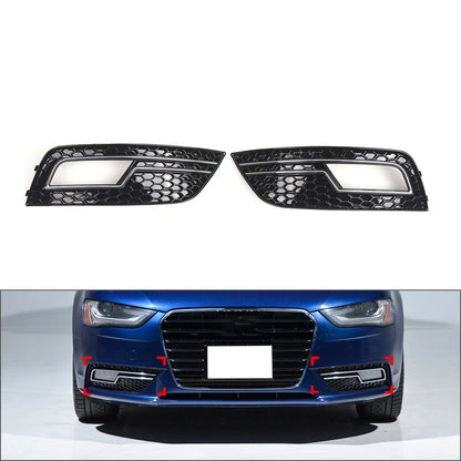 Pair Front Bumper Lower Grille Fog Light Cover for Audi A4 (2009–2016)
