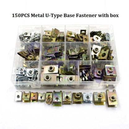 150Pcs Metal U Clips for Universal Car Bumper Fender Fasteners