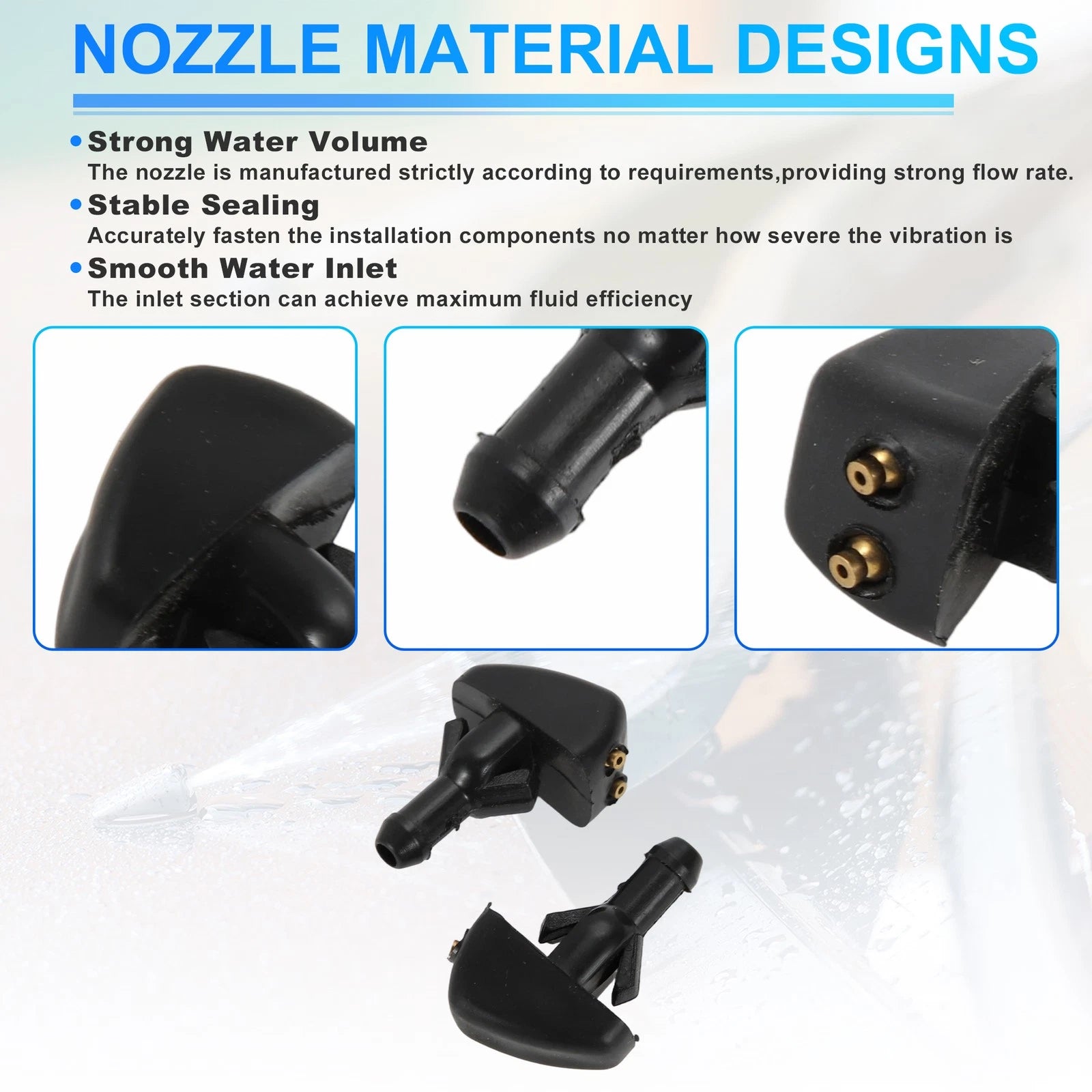 Windshield Washer Nozzle for Ford Transit V184-V347 (2000–2014) 2X No. 4132664