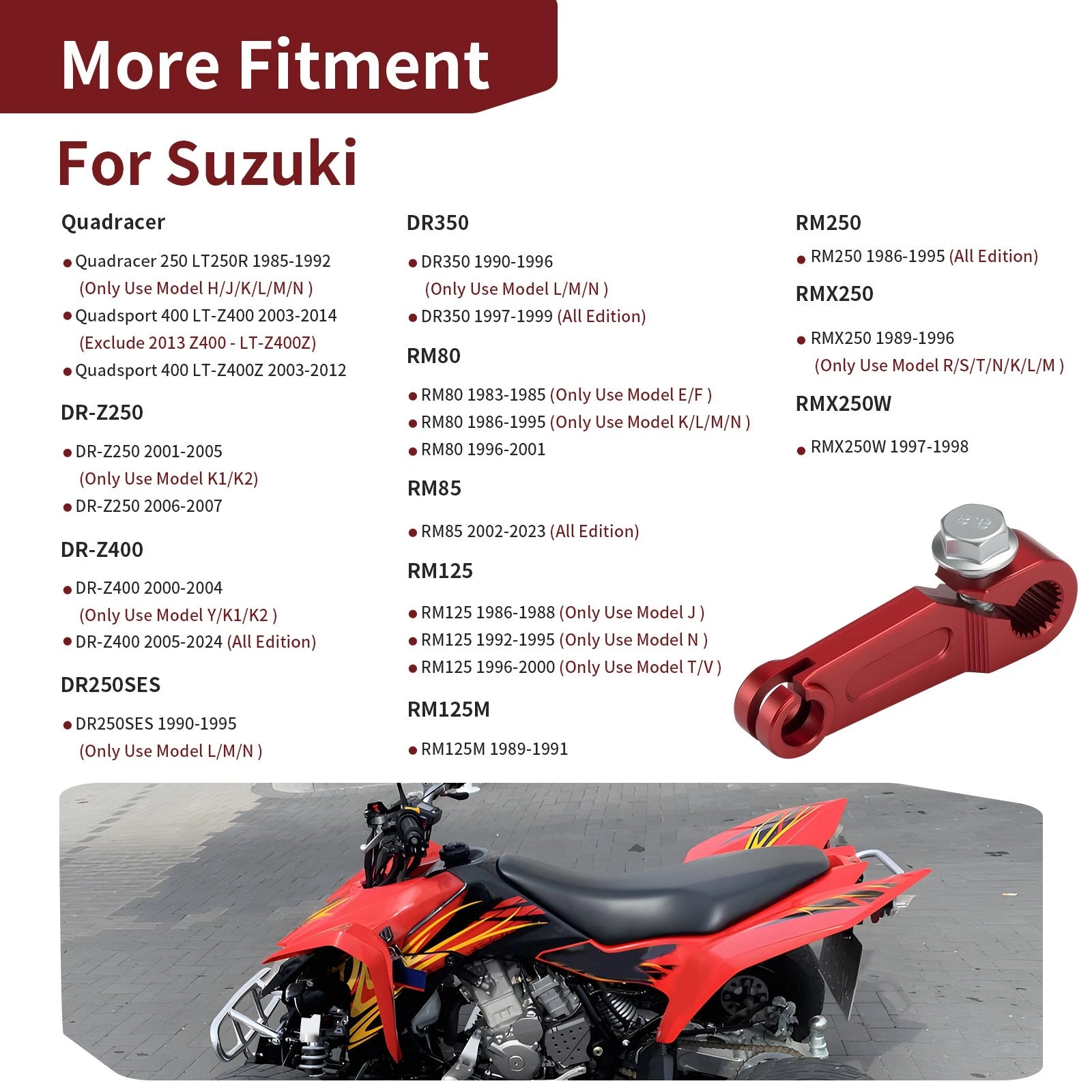 Clutch Release Arm for Suzuki DR-Z400 LT-Z400 RM80 RM85 RM125 RM250 (2000–2023) 23271-20902