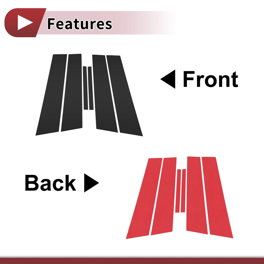 Front Rear Left Right Door Pillar Window Trim for Mazda 2 Sedan (2007–2013)