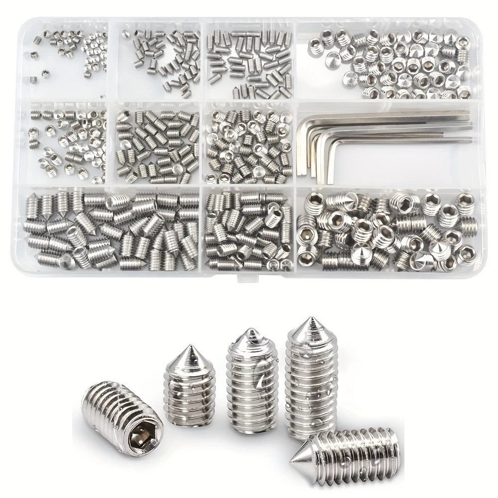 Set of 10 Threaded Fasteners Grub Screws for Deep Thread Engagement