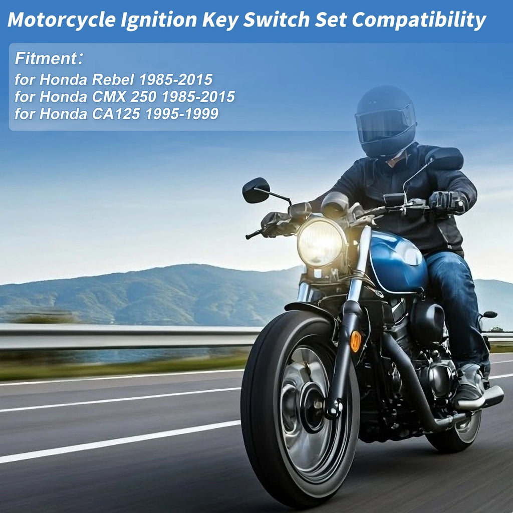Ignition Key Switch Ignition Switch Lock Set for Honda Rebel (1985–2015)