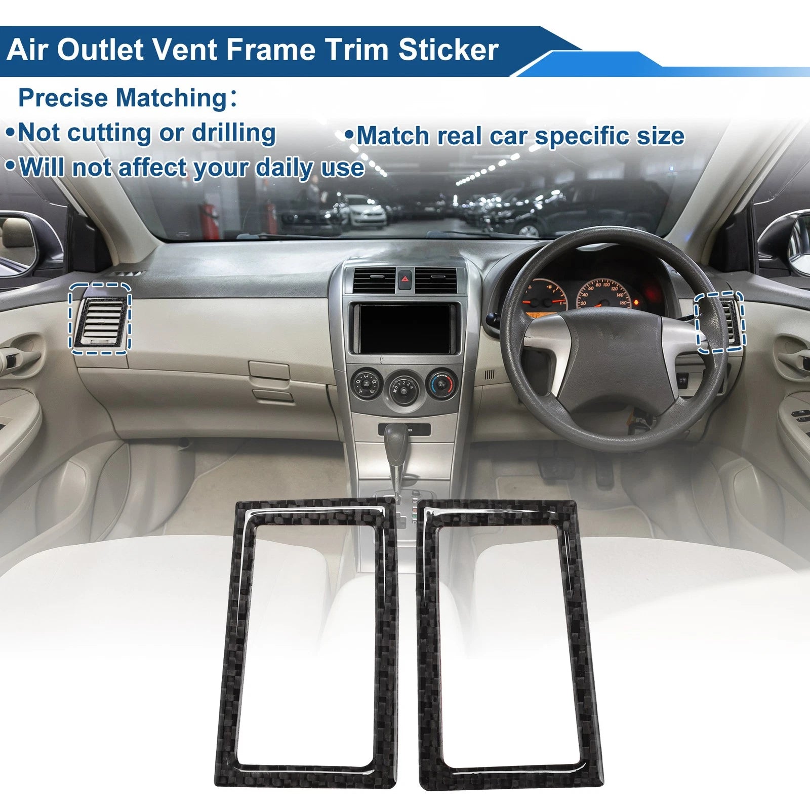 Air Conditioner Outlet Vent Trim Cover Frame for Toyota Corolla (2014–2018) Pair