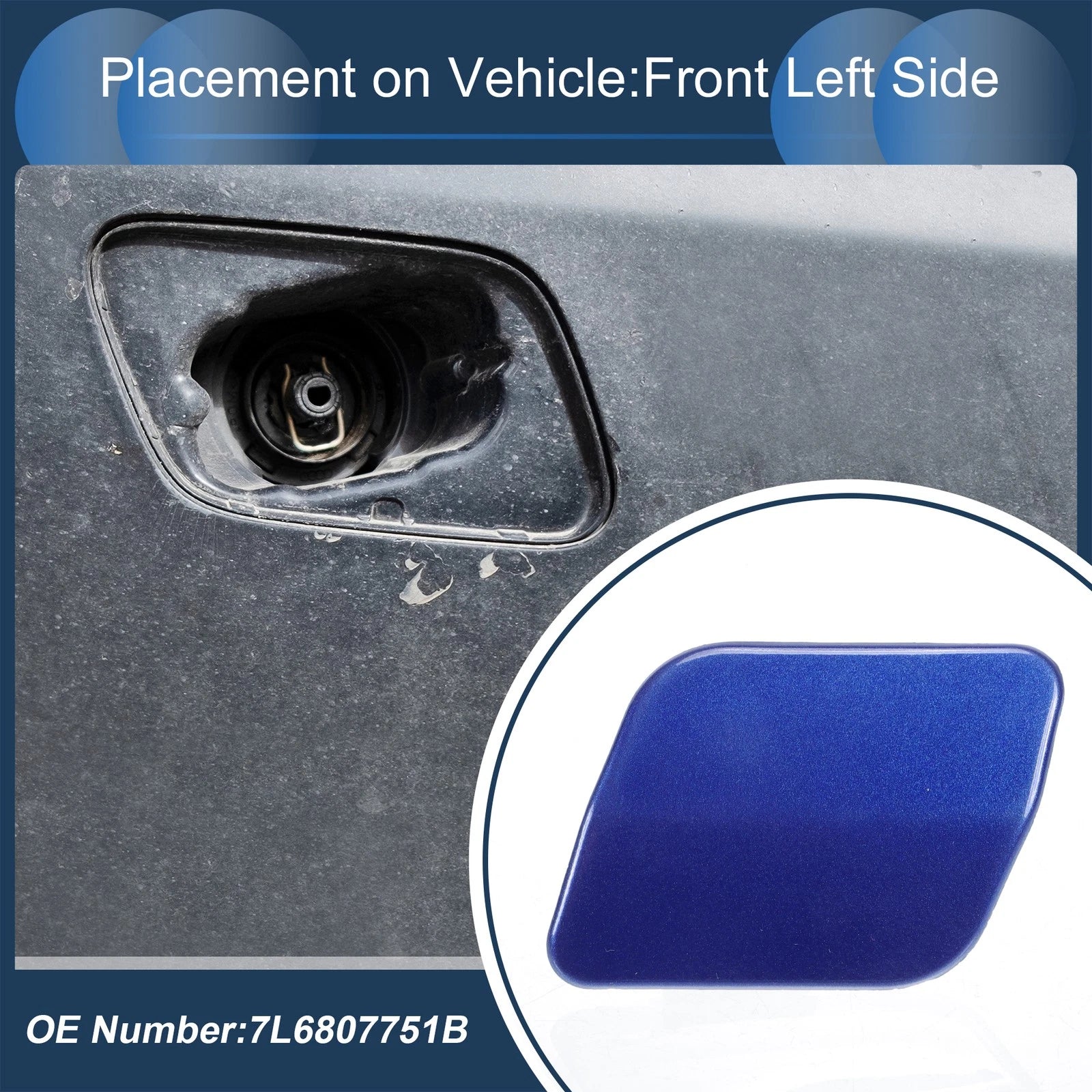 Front Left Washer Nozzle Cover Cap for Volkswagen Touareg (2007–2010)