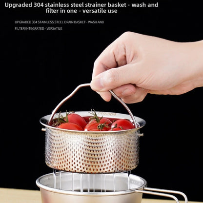 304 Stainless Steel Camping Cookware Snow Roller Bowl with Handle