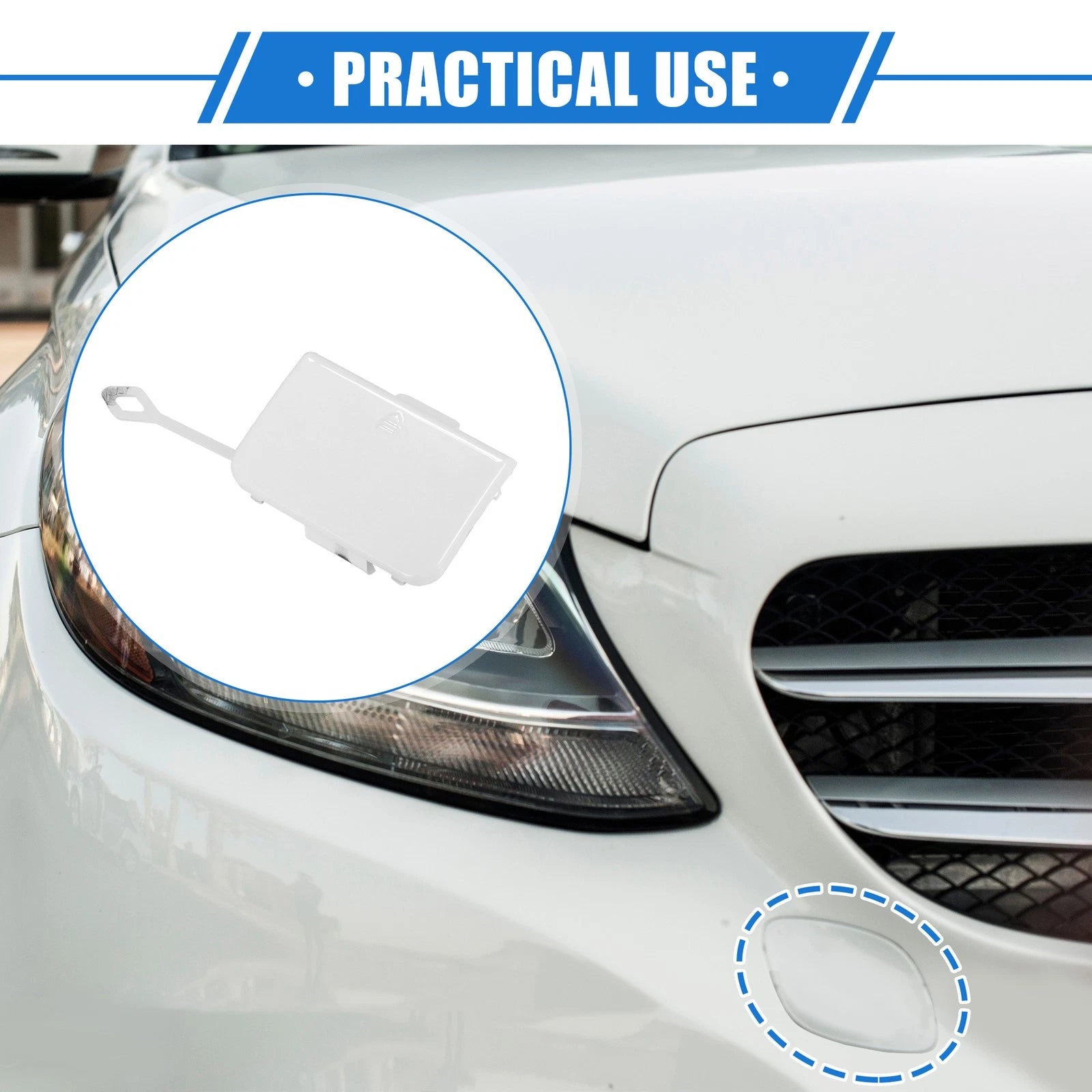 Front Tow Hook Cover Cap Replacement for Mercedes-Benz C300 W204 (2008–2011)