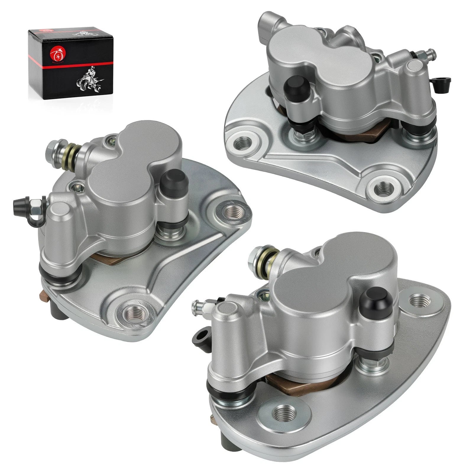Front & Rear Brake Calipers w/Pads for Can-Am Commander 800 1000 (2011–2021)