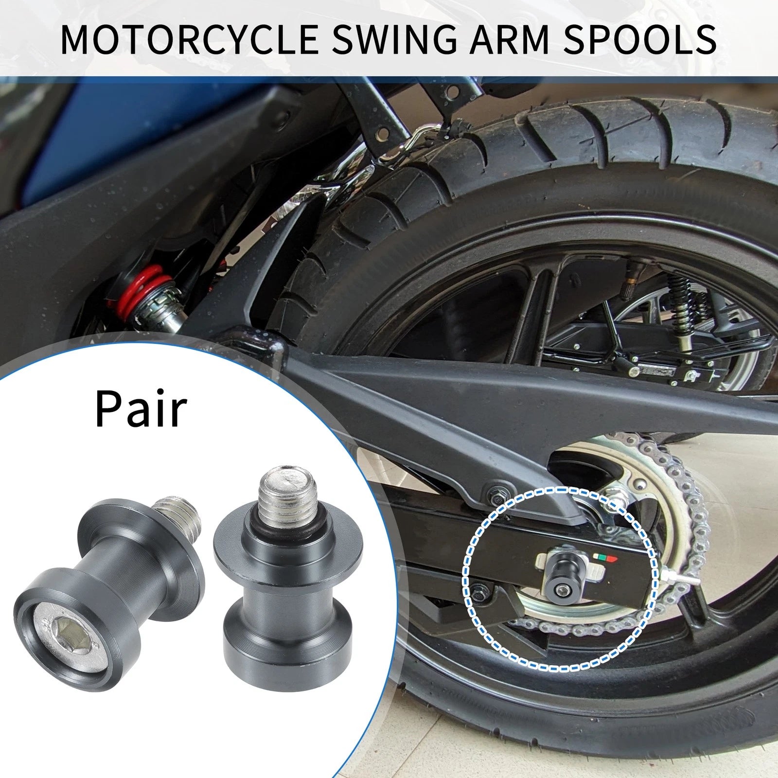 Motorcycle Swingarm Spools 10mm Replacement for Yamaha (2000–2020)