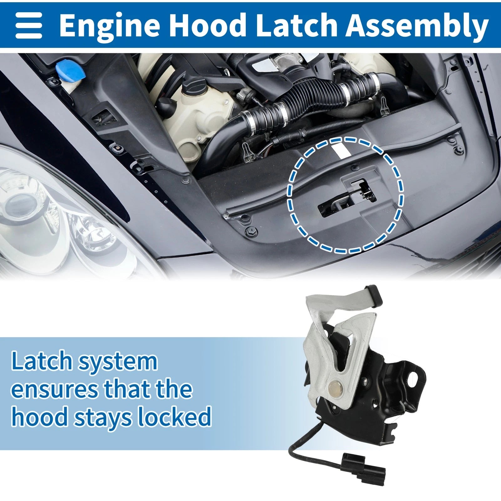 Hood Latch Assembly OEM Replacement for Honda Fit Hatchback (2009–2015)