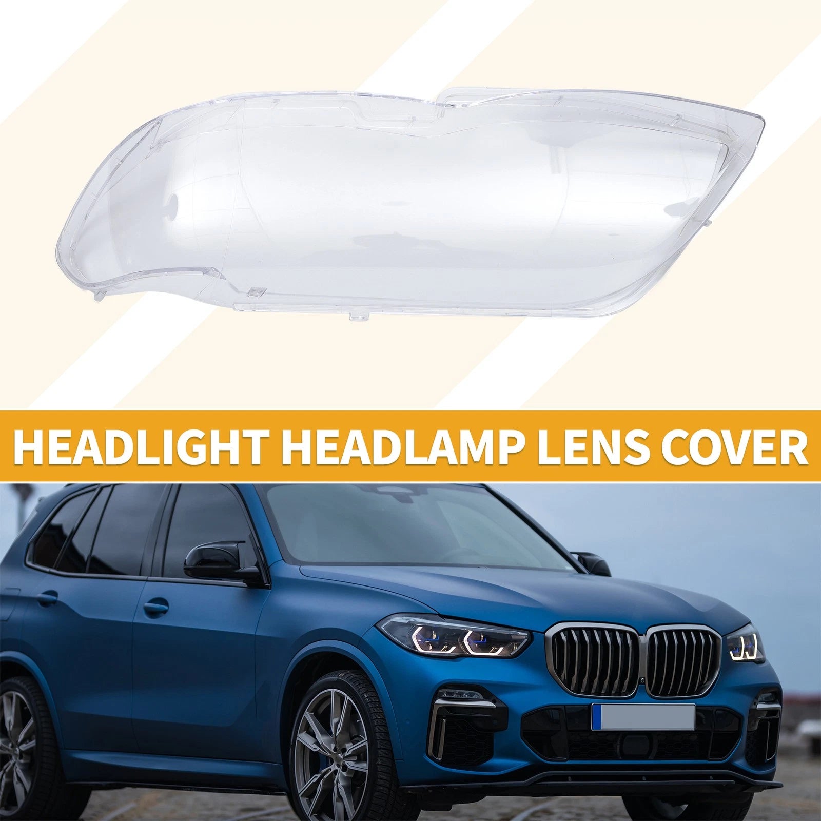 Headlight Lens Cover Front Left Replacement for BMW X5 (2004–2006)