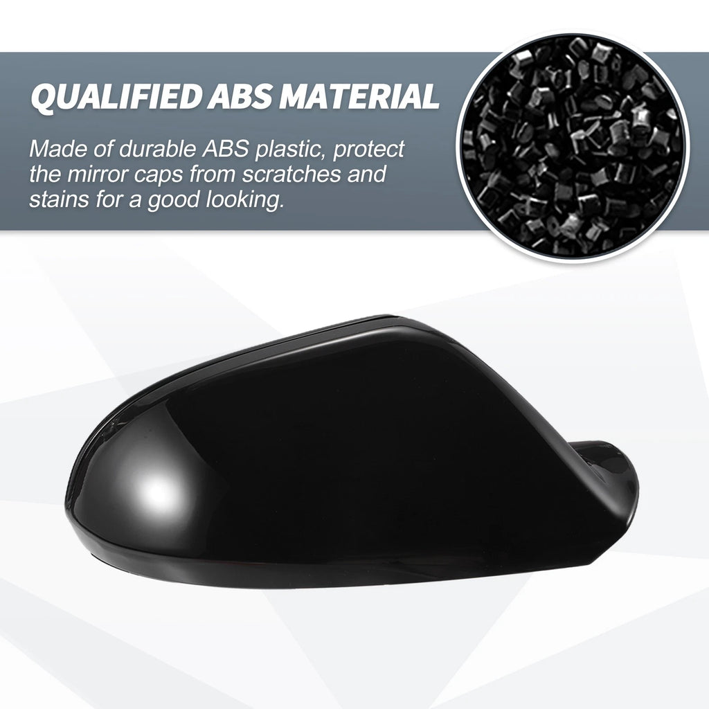 Rearview Mirror Cover Cap Gloss Black Replacement for Audi A6 S6 RS6 C7 (2011–2018)