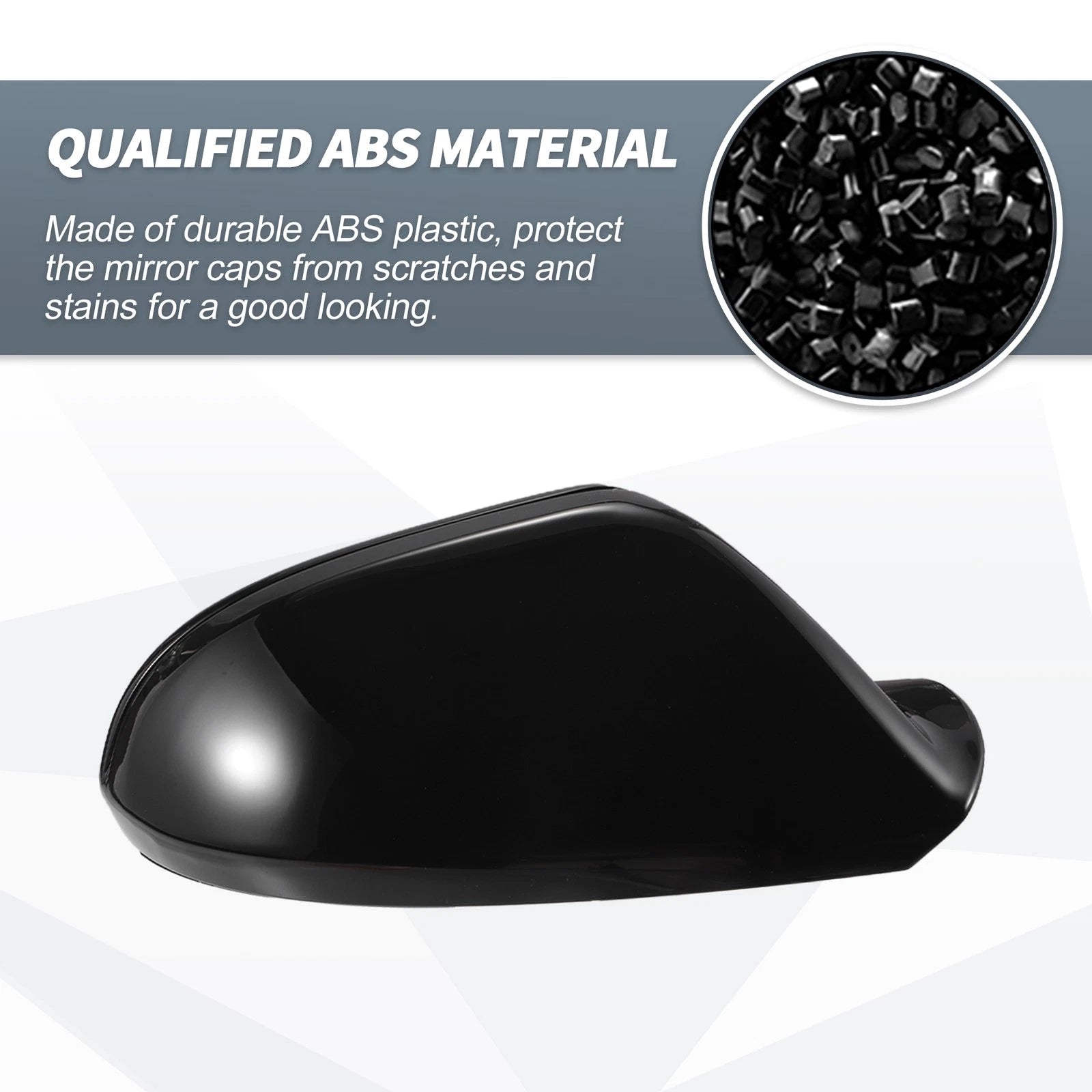 Rearview Mirror Cover Cap Gloss Black Replacement for Audi A6 S6 RS6 C7 (2011–2018)