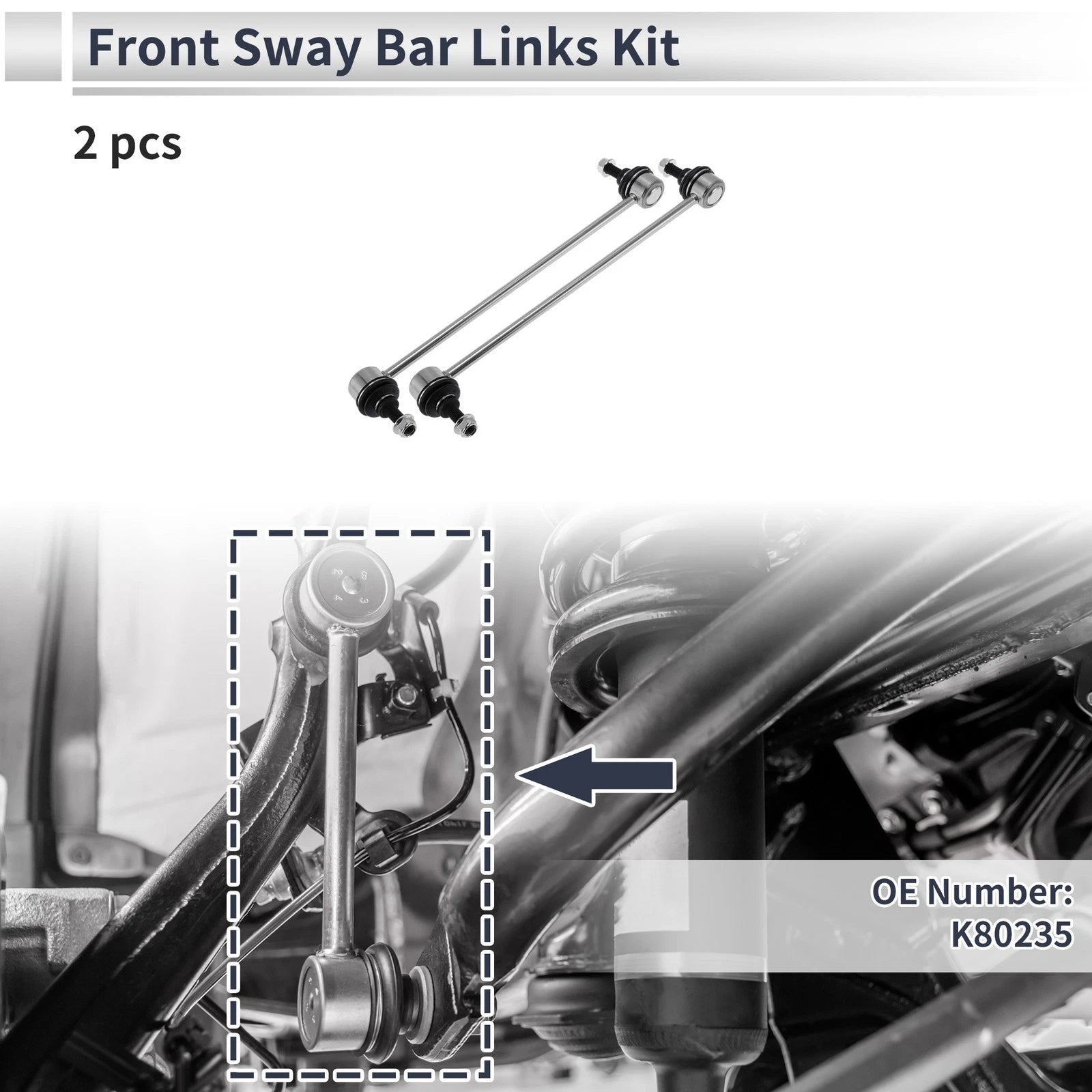 Front Stabilizer Bar Links No Bushing Replacement for BMW 740i (1995–2001)