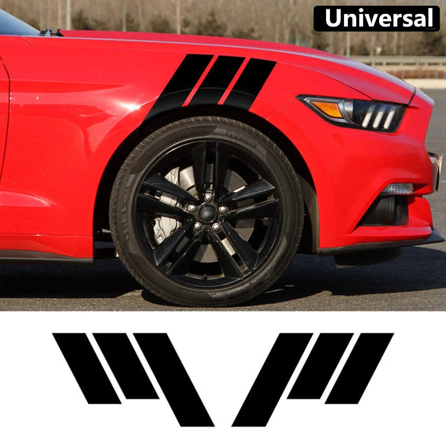 2X Fender Hash Stripe Decal Sticker for Ford Mustang (2015–2018)