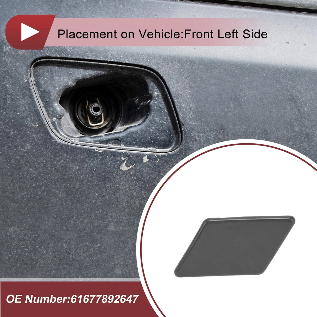 Headlight Washer Nozzle Cover Cap for BMW 328i (2011–2018) Unpainted