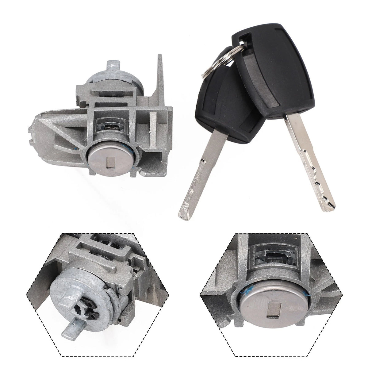 Front Left Door Lock Cylinder with Key for Ford Focus CMax SMax (2007–2018)