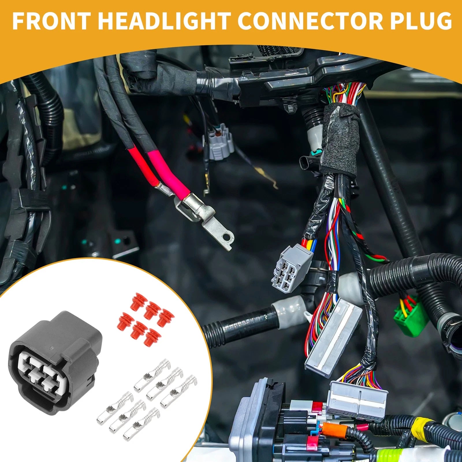 6 Pin Front Headlight Connector Plug Replacement for Toyota (2005–2023)
