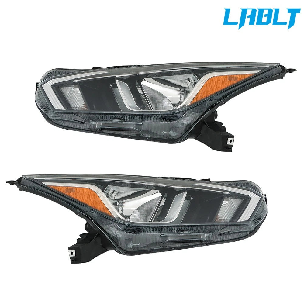 Set of 2 Halogen Headlight Assemblies for Nissan Versa (2020–2021) Chrome
