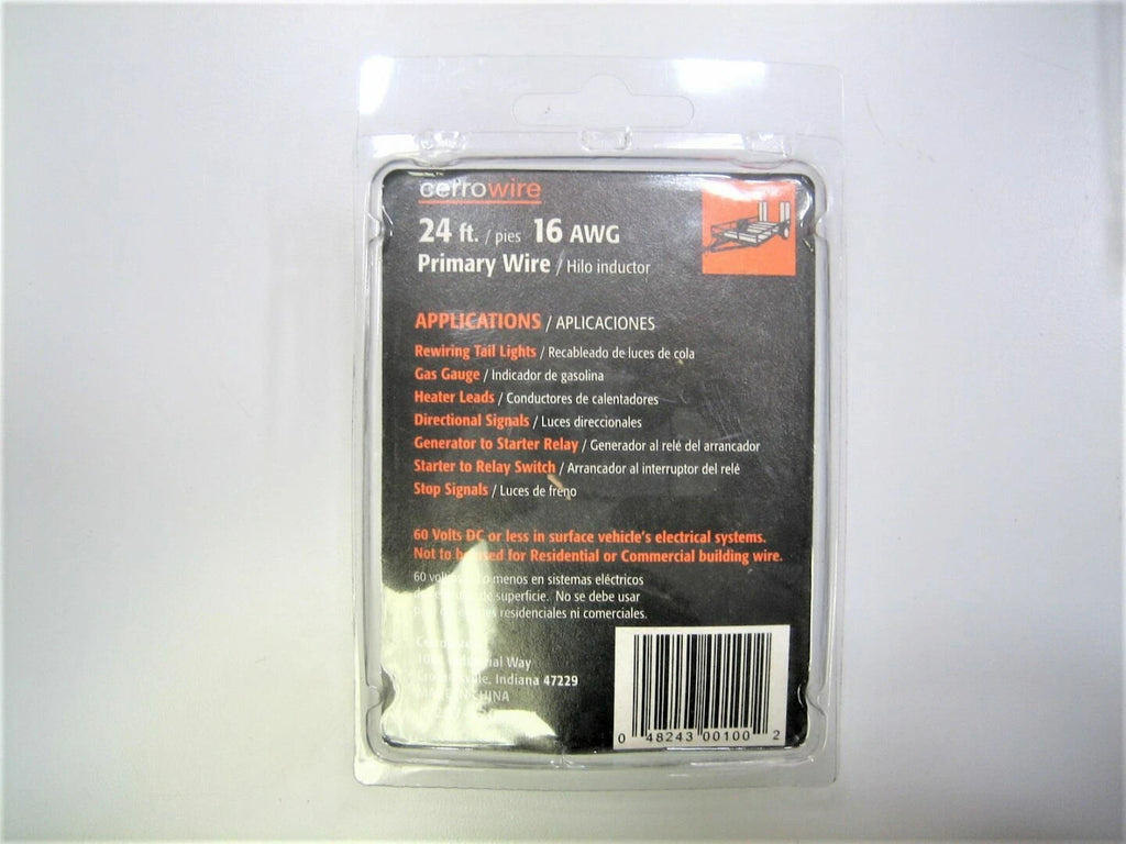 16 AWG Black Primary Wire for Marine Boat Trailer (Multi-Application, 24ft)