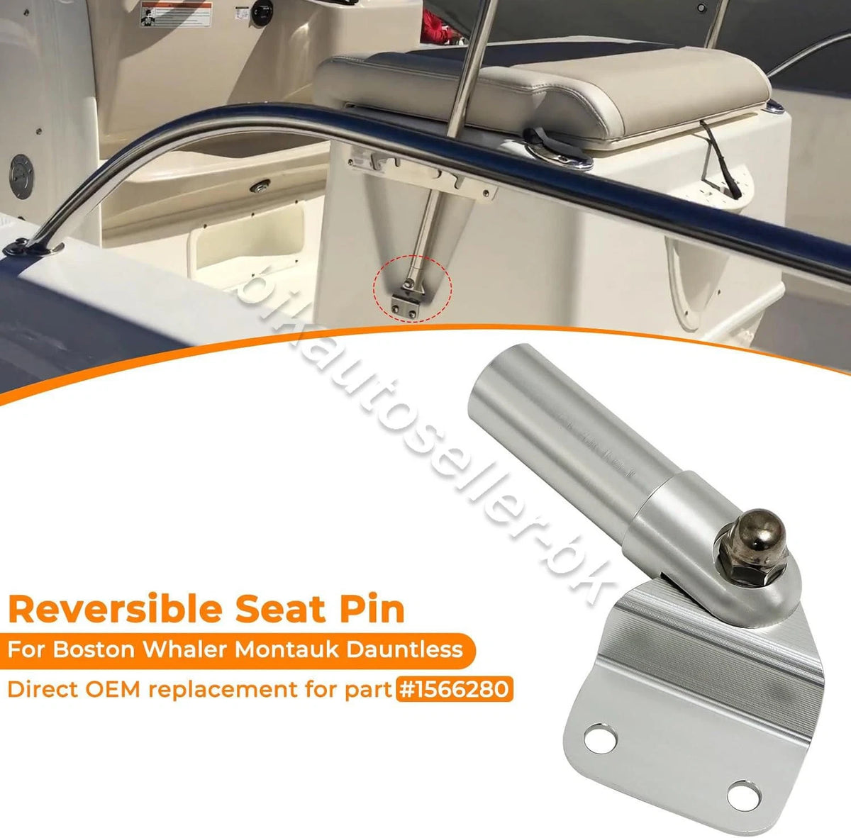 Reversible Pilot Seat Pin for Boston Whaler Montauk Dauntless (1566280)