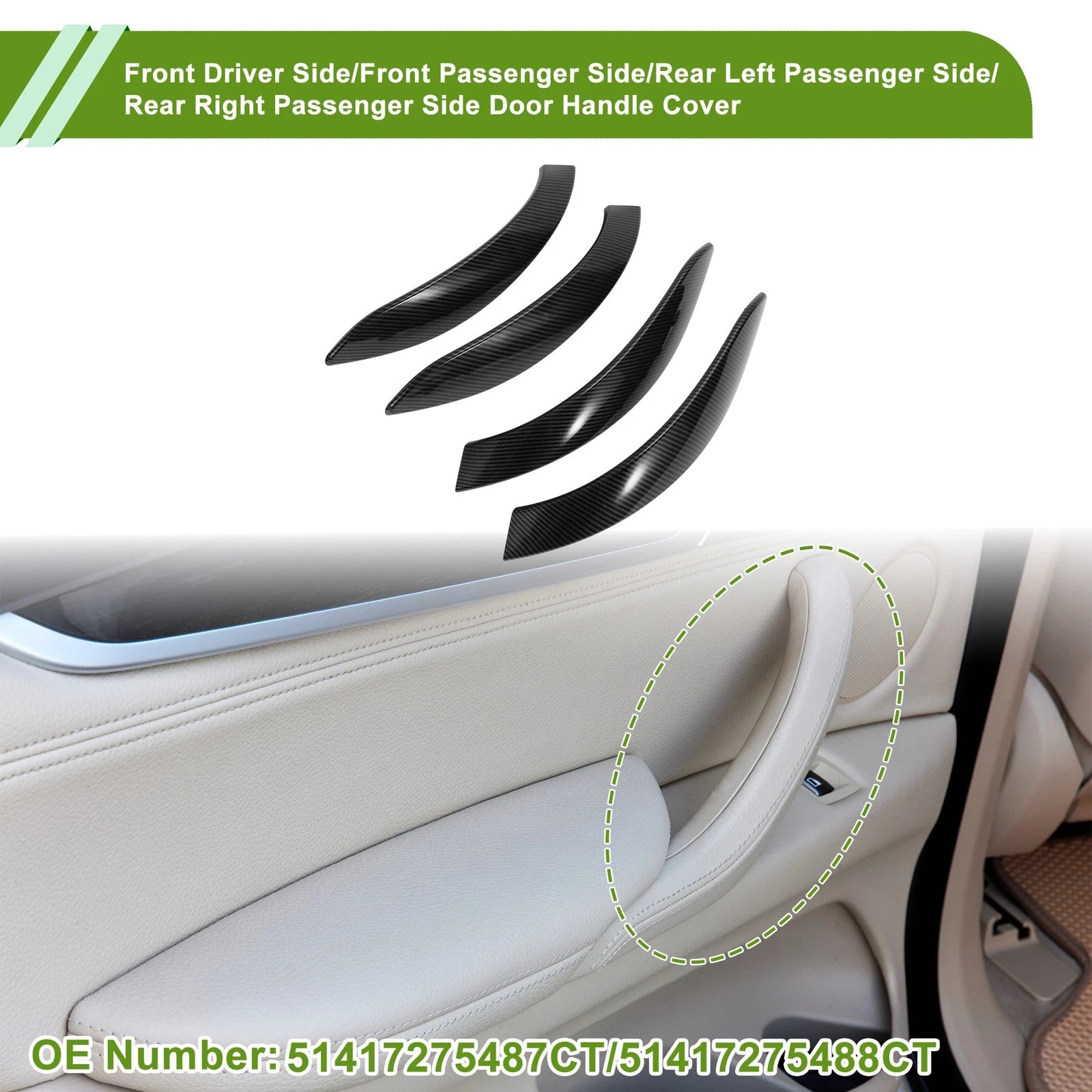 Door Panel Handle Pull Trim Cover Replacement for BMW 3 Series F30 (2013–2018)