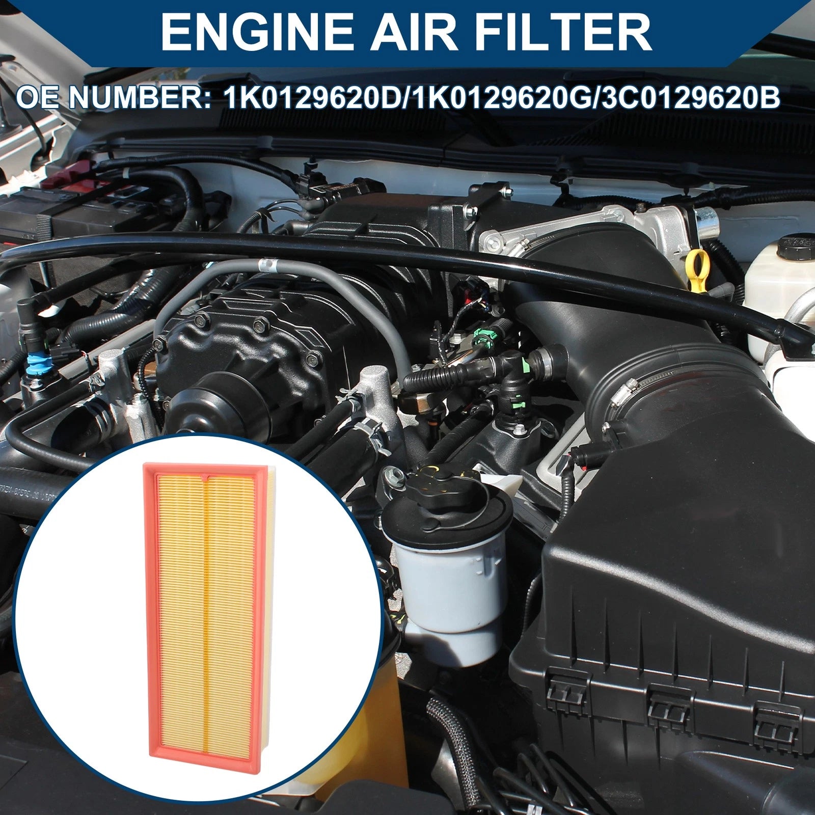 Engine Air Filter for Audi A3 2.0L (2009–2013) Replacement 1 Pc