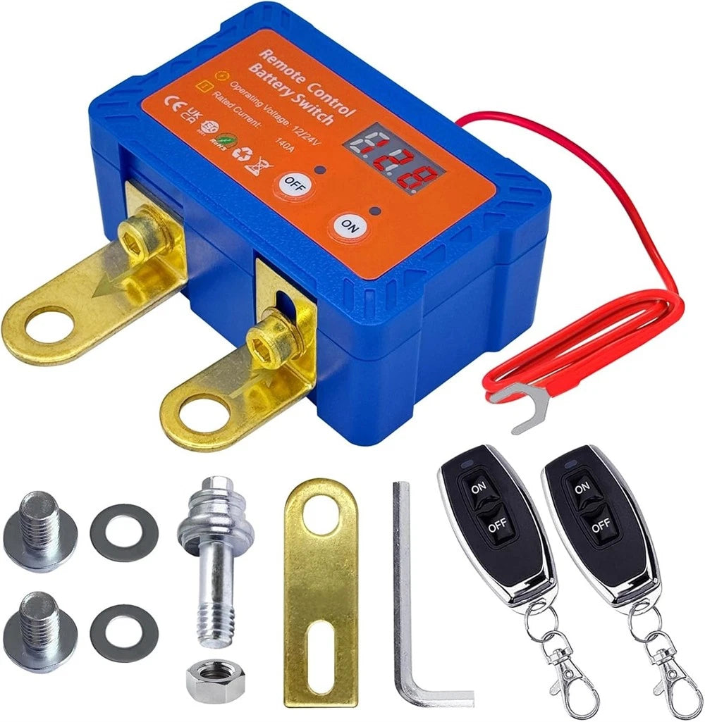 Remote Battery Disconnect Switch for Universal Vehicles (DC 12V)