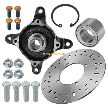 Front Wheel Hub w/Disc Rotor Bearing Kit for Polaris Ranger 500 570 EV (2017–2024)