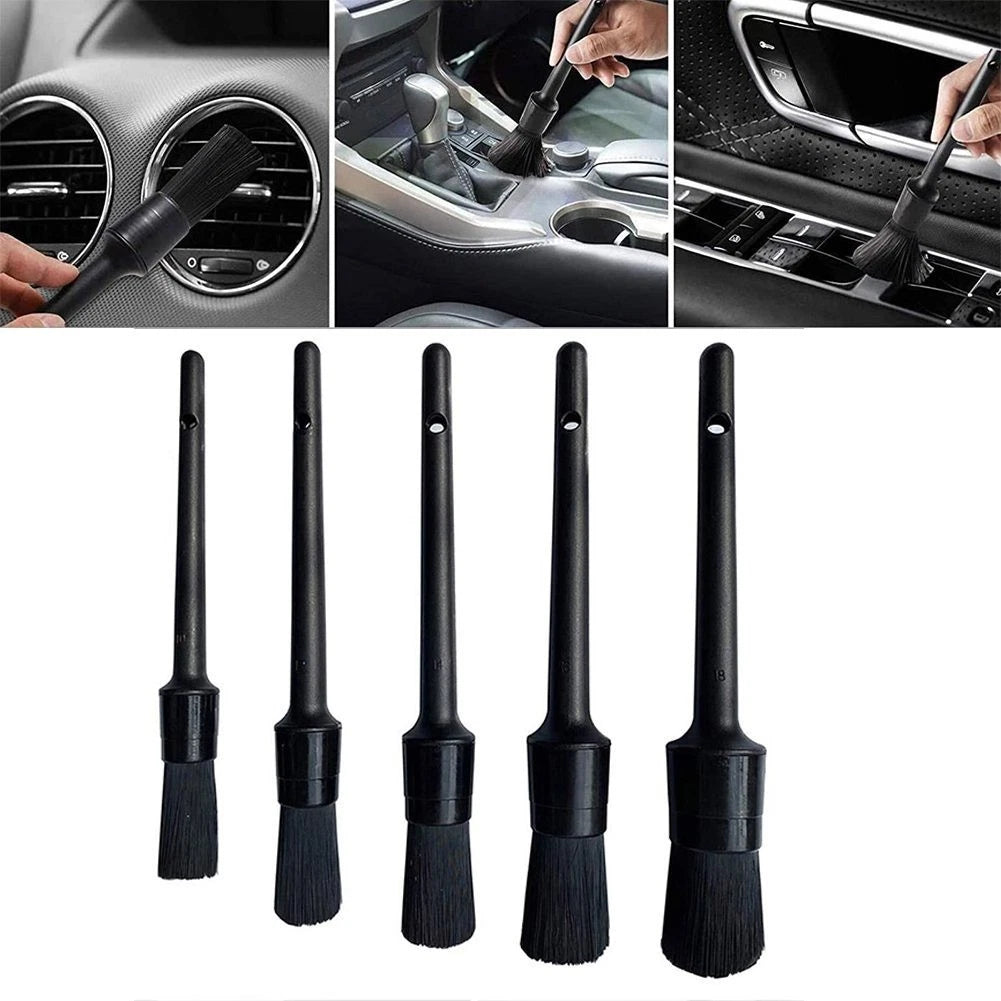 5PC Car Detailing Brush Kit for Auto Interior Cleaning