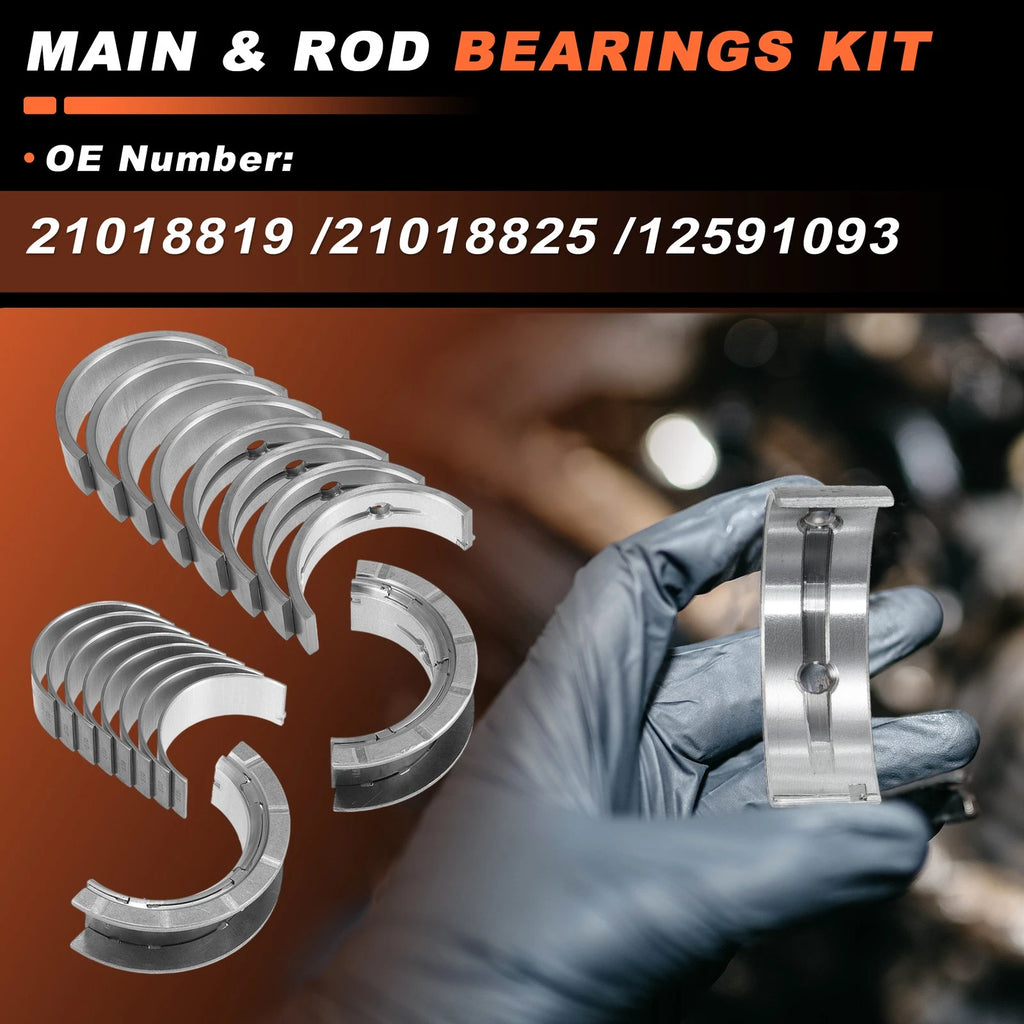 18PC Main and Rod Bearings Set Replacement for Chevrolet Equinox 2.4L (2000–2017)