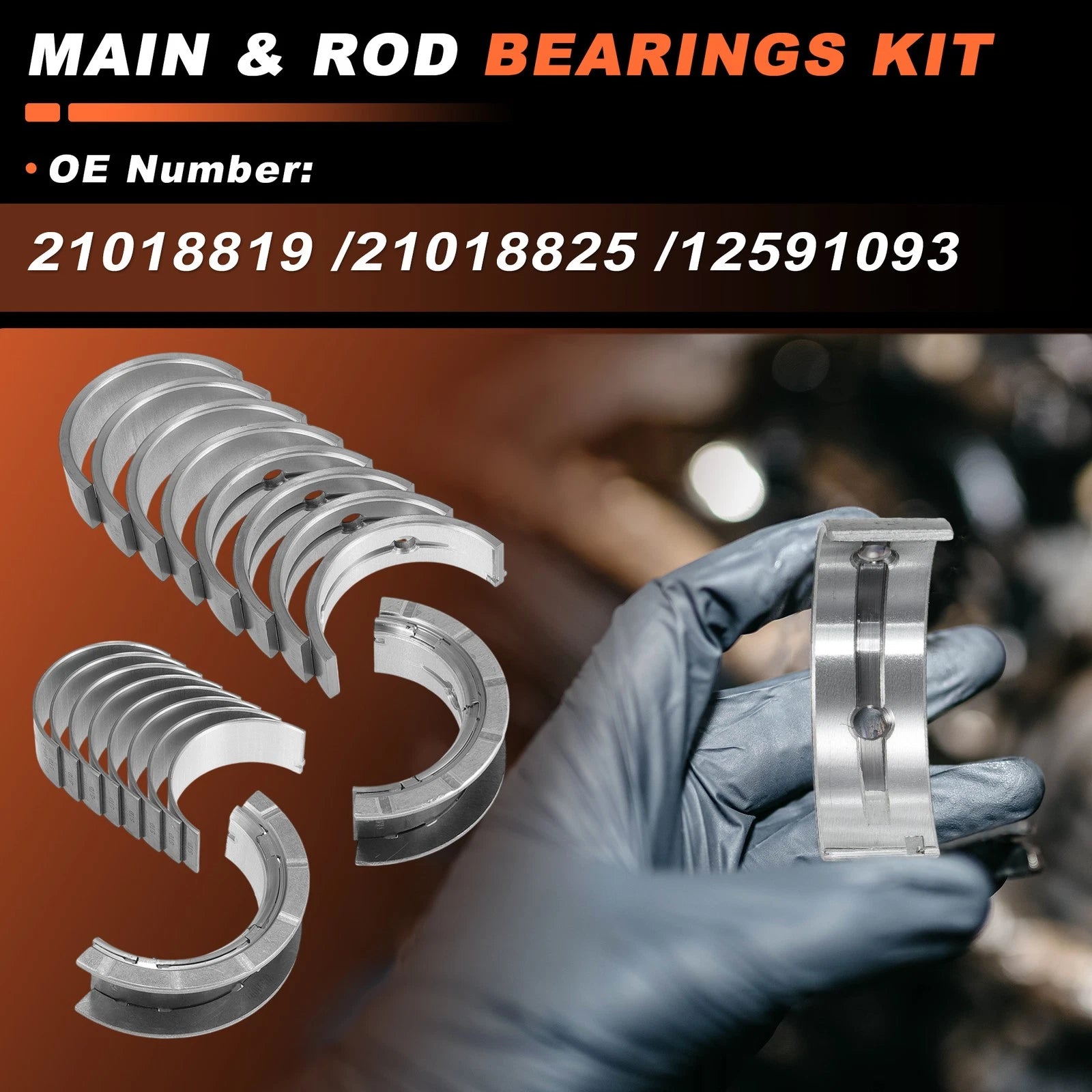 18PC Main and Rod Bearings Set Replacement for Chevrolet Equinox 2.4L (2000–2017)
