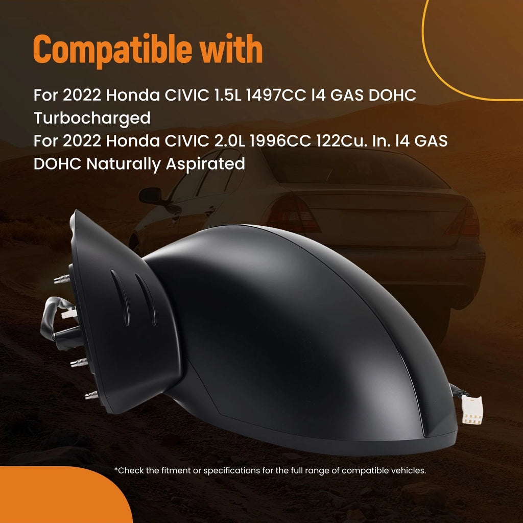 Heated Left Driver Side Mirror for Honda Civic (2022) 76258T20A01