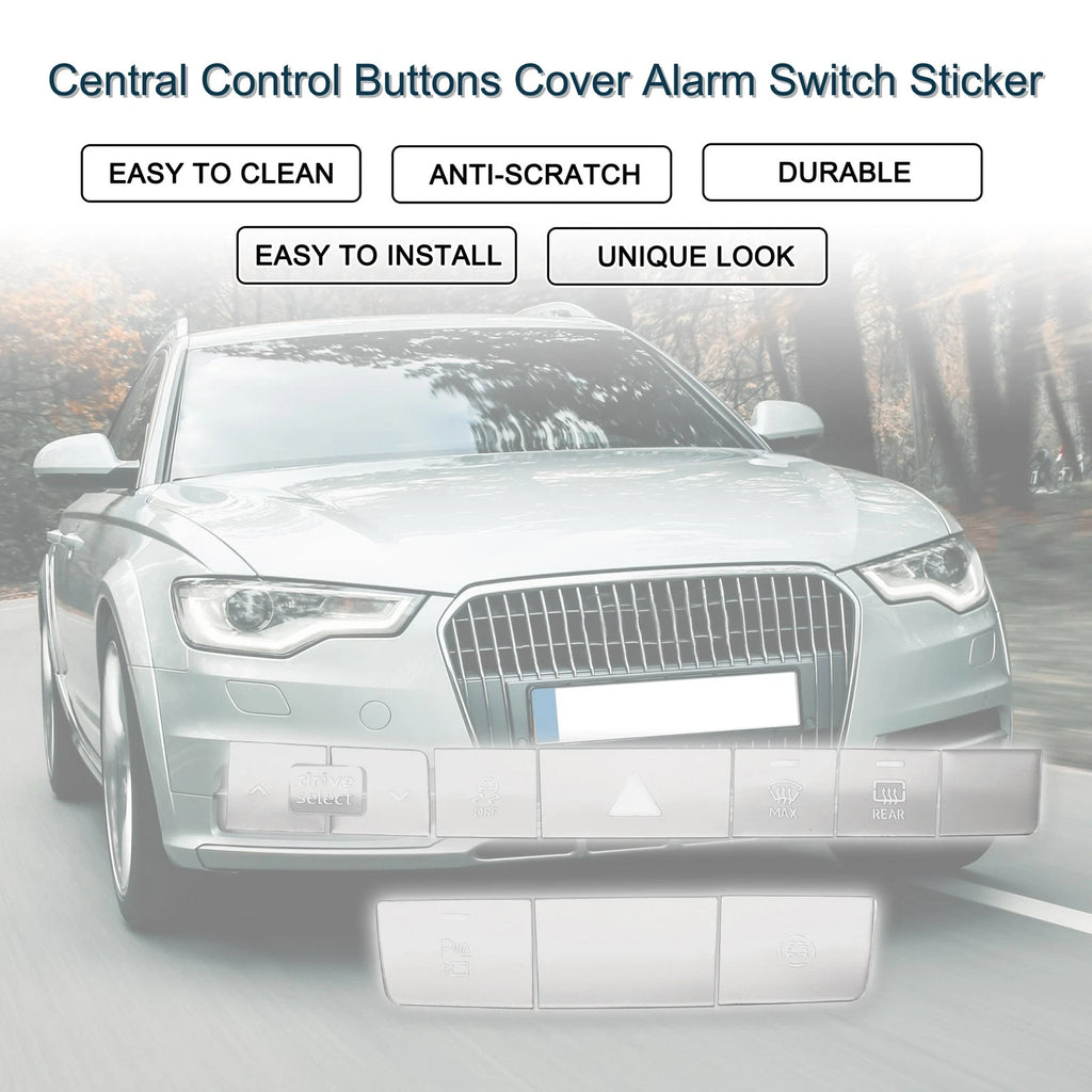 Central Control Buttons Cover Alarm Switch Sticker for Audi A6 A7 (2012–2020)