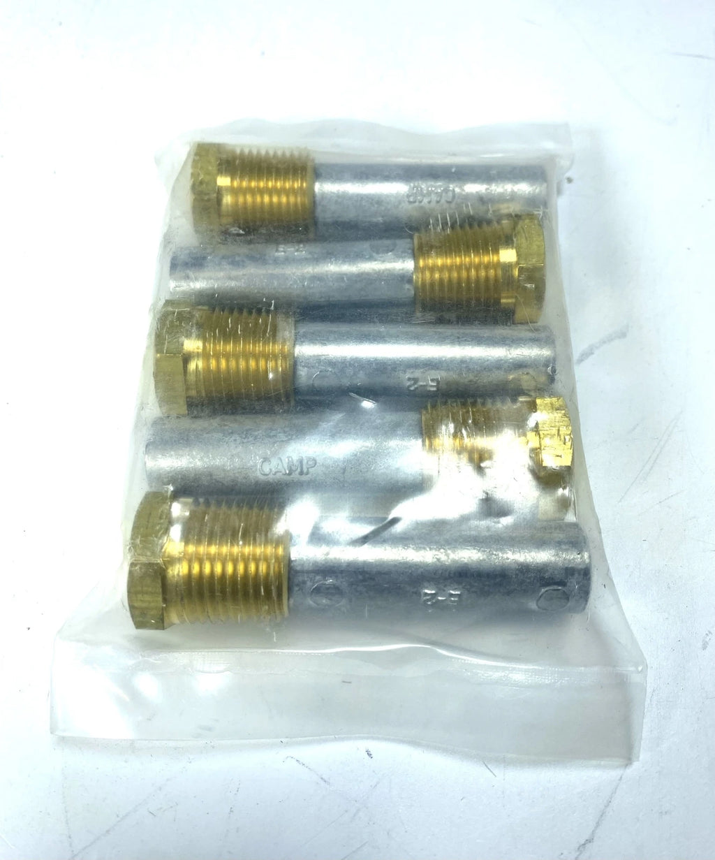 5 Pack Zinc Anode 1/2" Plug for Camp E-2C