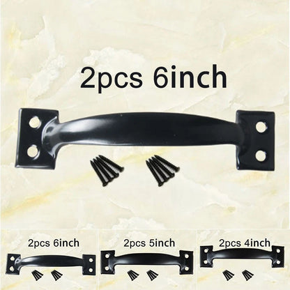 2X Door Handles for Barn Black Cabinets and Garages