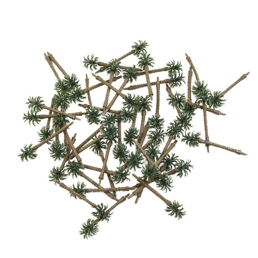 20pcs Coconut Palm Model Trees for Train Railroad Diorama Scenery