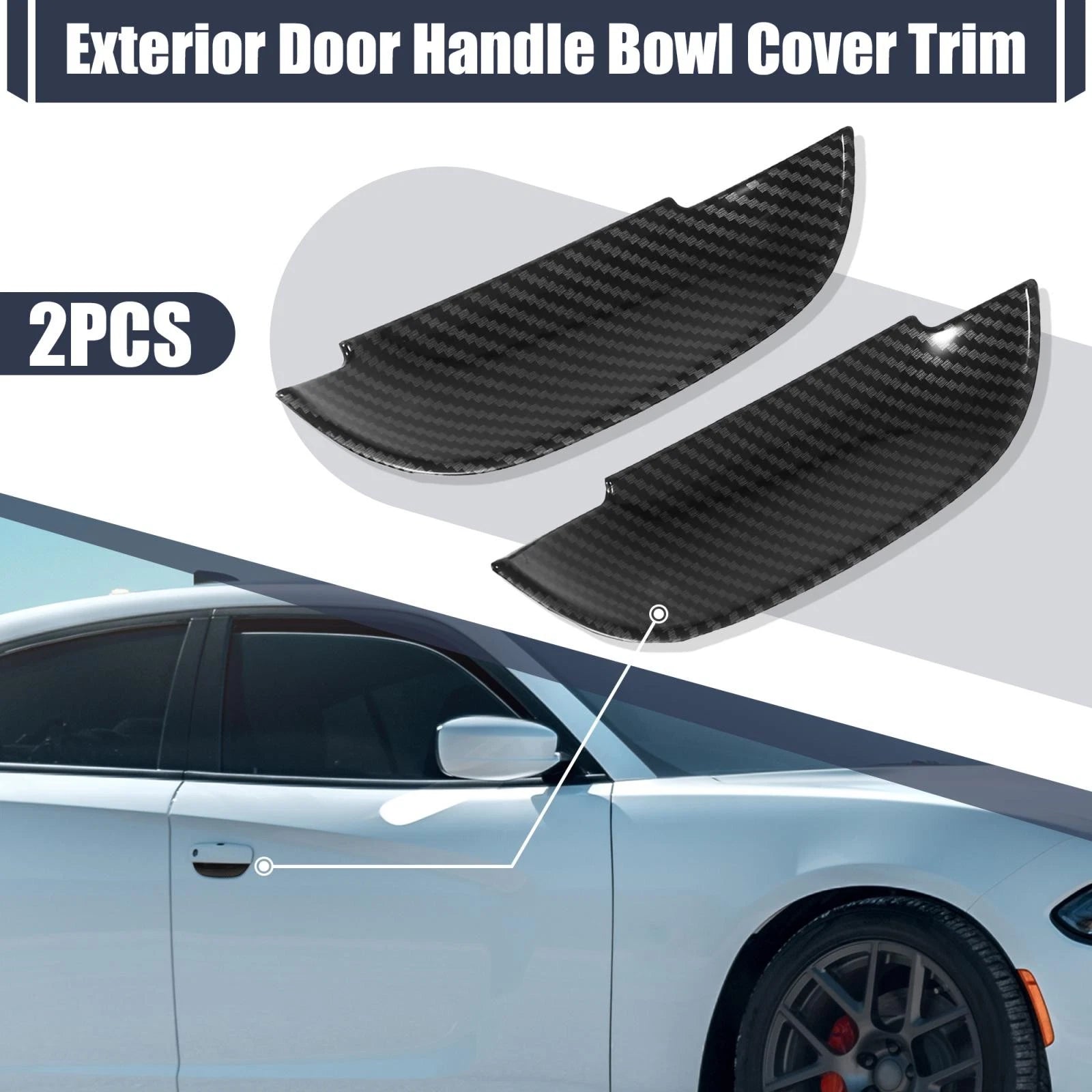 Outer Door Handle Bowl Cover Trim Replacement for Dodge Charger (2011–2020)