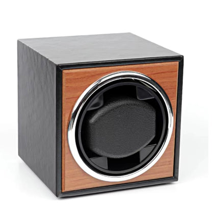 Automatic Electric Watch Winder for Vertical Display (Leather, Wood)